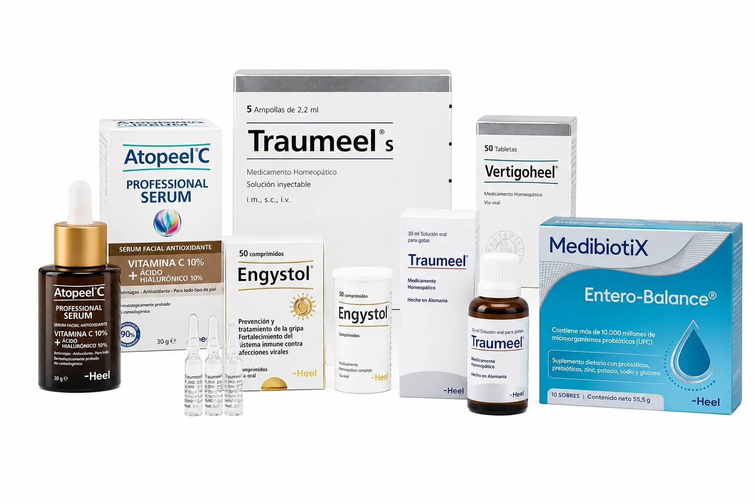 Colección de medicamentos homeopáticos y biorreguladores  del Laboratorio Heel disponibles en Alternativ  farmacia integrativa Colombia