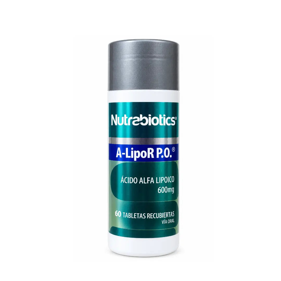 A-LIPOR P.O® Nutrabiotics x 60 tabletas recubiertas, medicamento de venta bajo fórmula médica con ácido alfa lipoico 600 mg