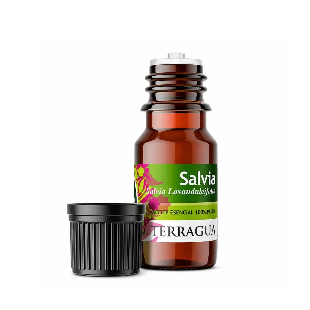 Aceite esencial de salvia Terragua para aromaterapia y claridad mental