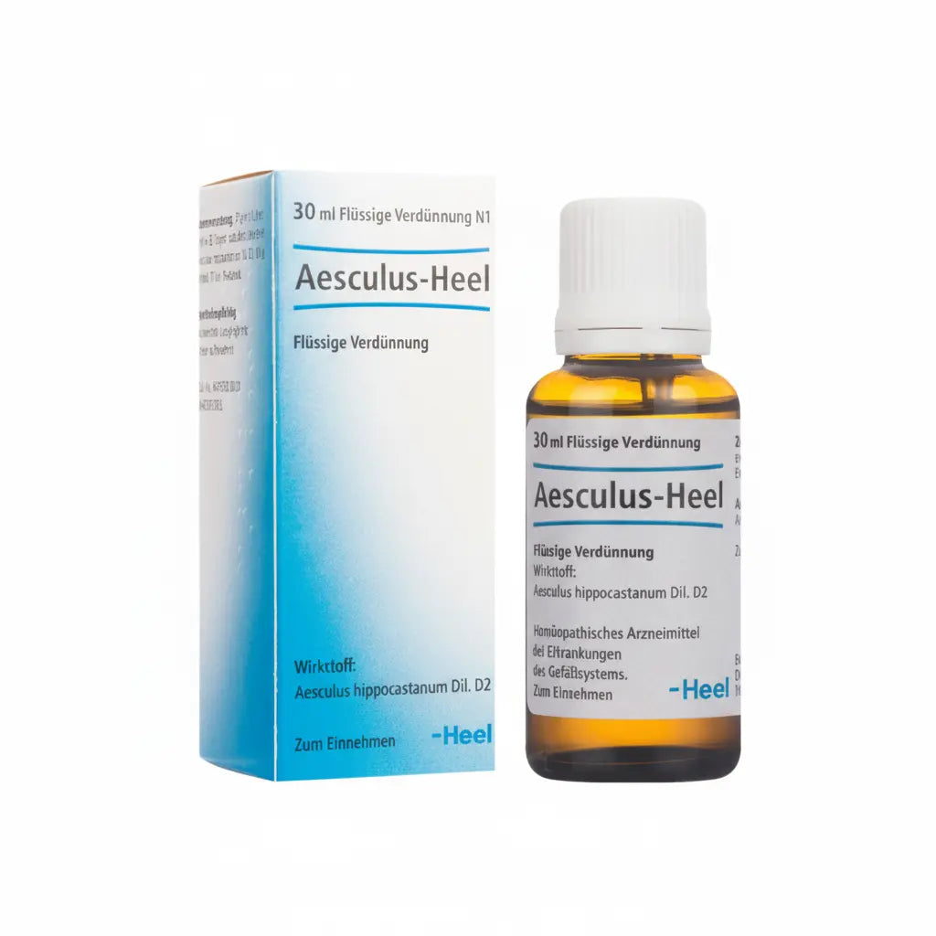 Aesculus Gotas Heel – medicamento homeopático distribuido por Alternativ, farmacia especializada en medicina integrativa y funcional en Colombia.