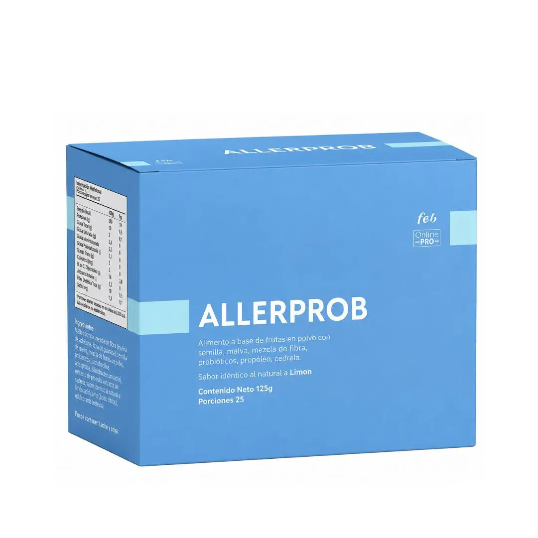 Allerprob Jaquin de Francia caja por 25 sobres con probióticos, hongos funcionales y quercetina disponible en Alternativ Colombia.