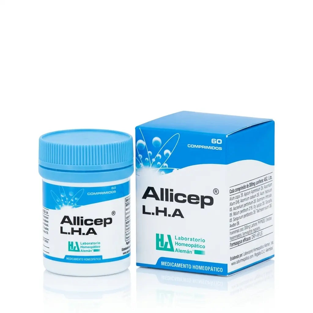 Allicep LHA comprimidos medicamento homeopático caja x60 registro INVIMA Colombia