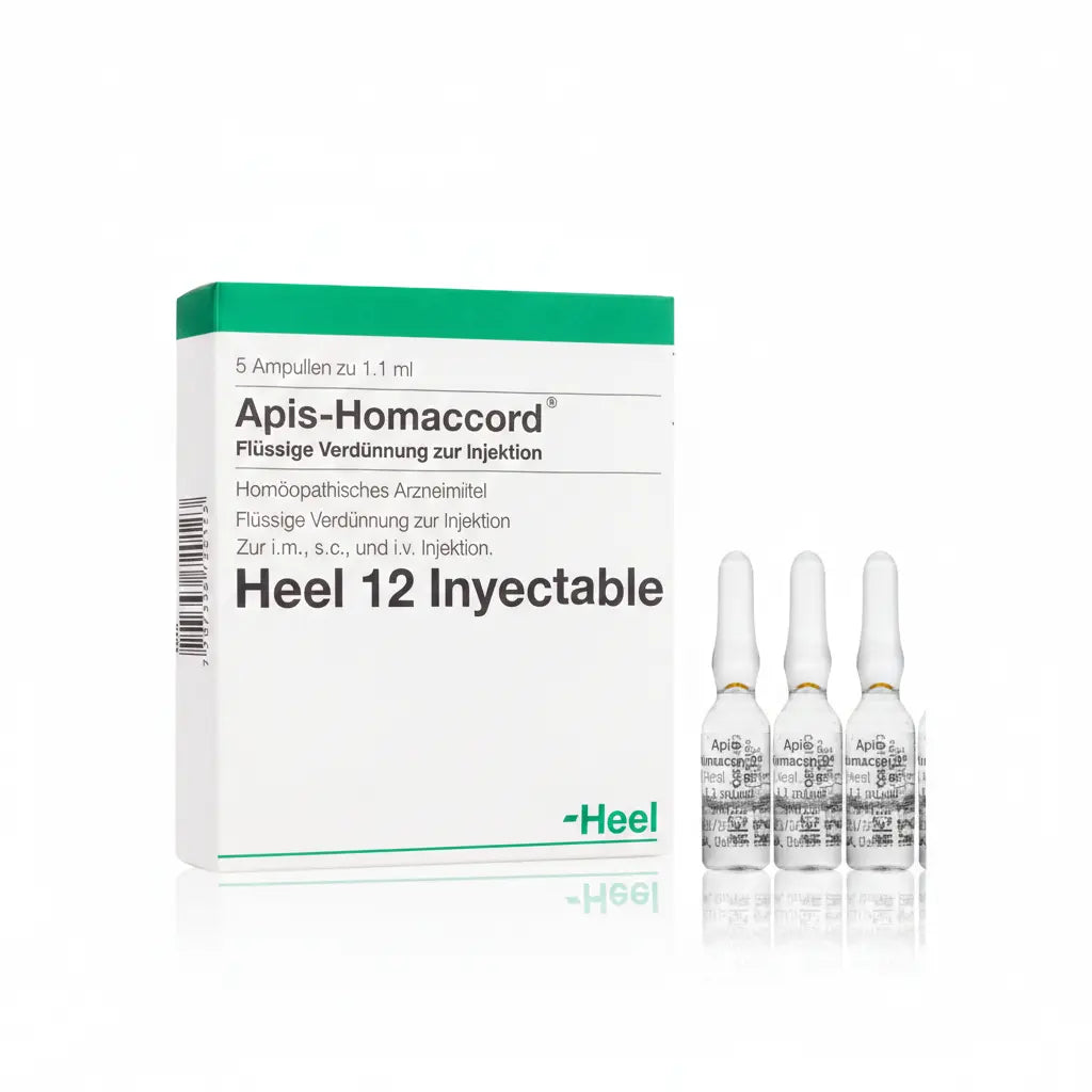 Apis Homaccord Ampolla caja x 5 ampollas 1.1 mL medicamento homeopático con fórmula médica distribuido por Alternativ en Colombia