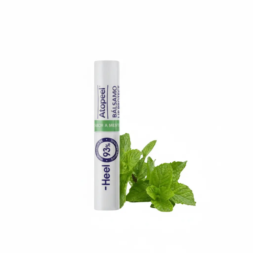 Bálsamo Lip Protect Menta Atopeel Heel 15 ml – hidratante y protector labial natural con menta disponible en Alternativ Colombia.