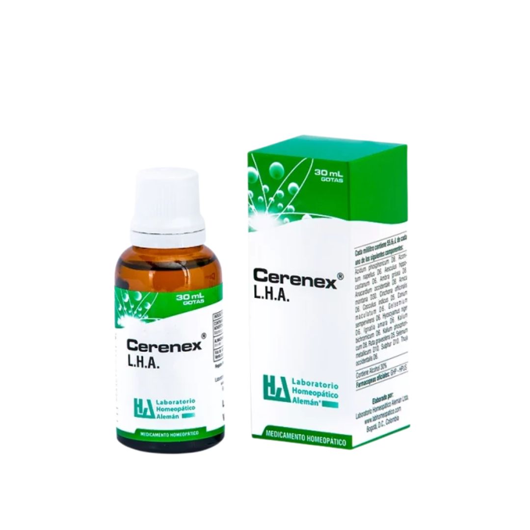 Cerenex gotas LHA 30 ml medicamento homeopático fórmula médica Colombia Alternativ