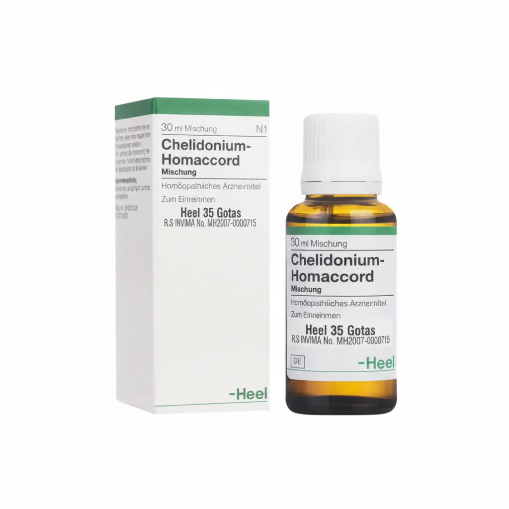 Chelidonium Homaccord Gotas Heel – medicamento homeopático alemán distribuido por Alternativ, farmacia especializada en medicina integrativa y funcional.