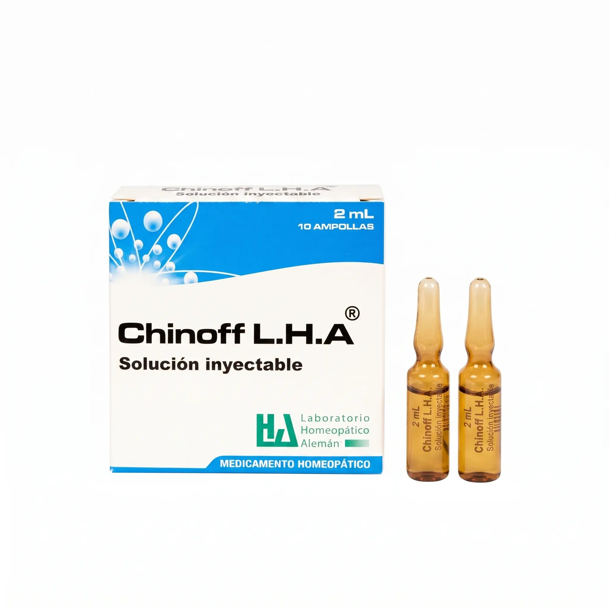 Chinoff ampollas LHA x10 2 ml medicamento homeopático inyectable fórmula médica Colombia Alternativ