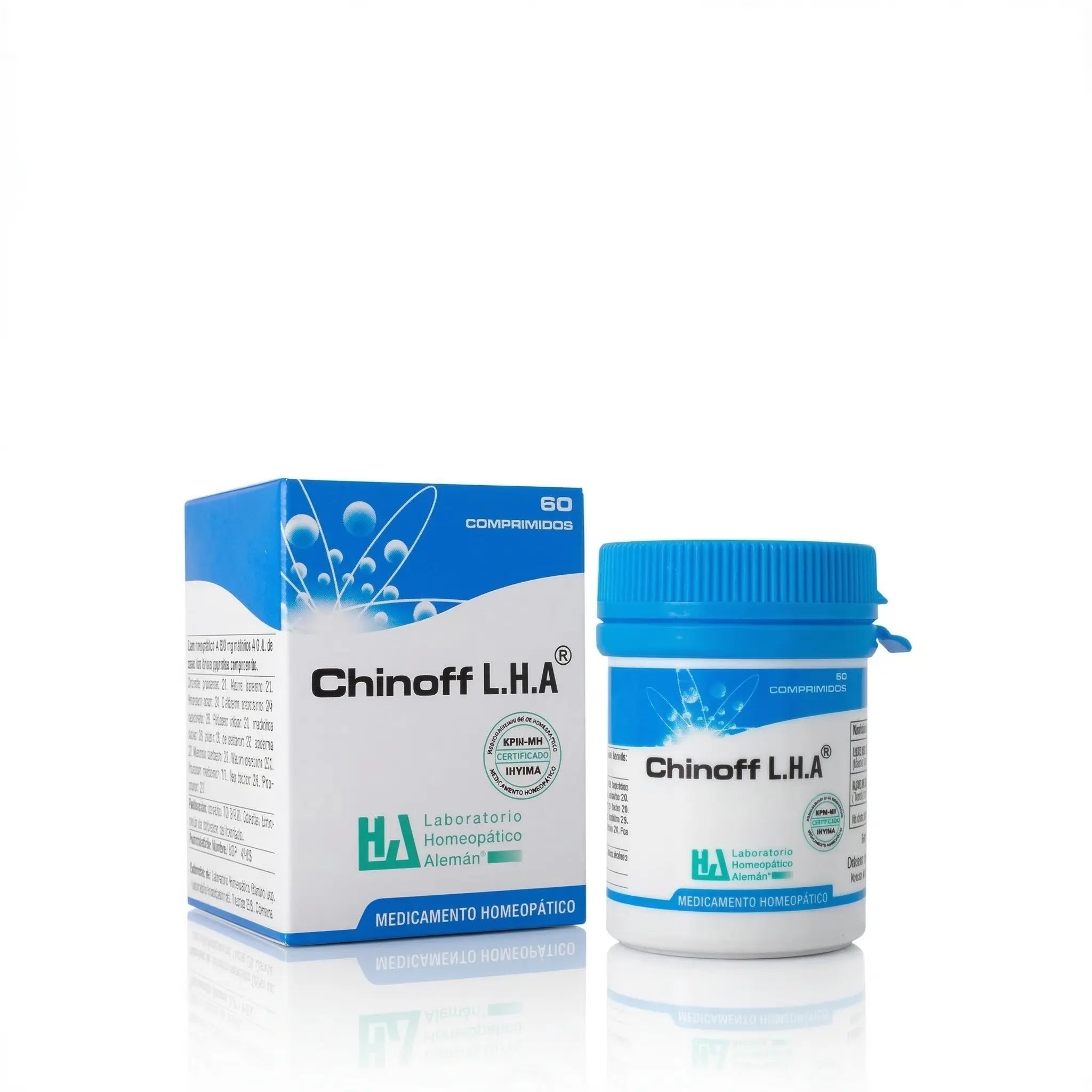 Chinoff LHA comprimidos medicamento homeopático frasco x60 registro INVIMA Colombia