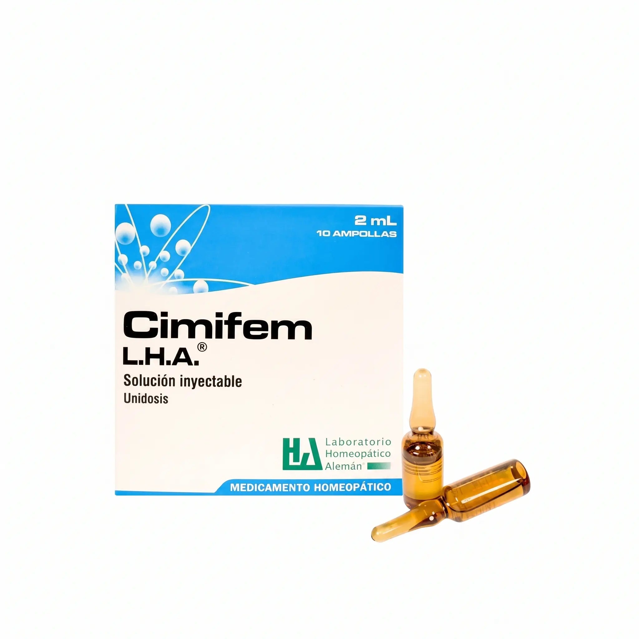 Cimifem ampollas LHA x10 2 ml medicamento homeopático inyectable fórmula médica Colombia Alternativ