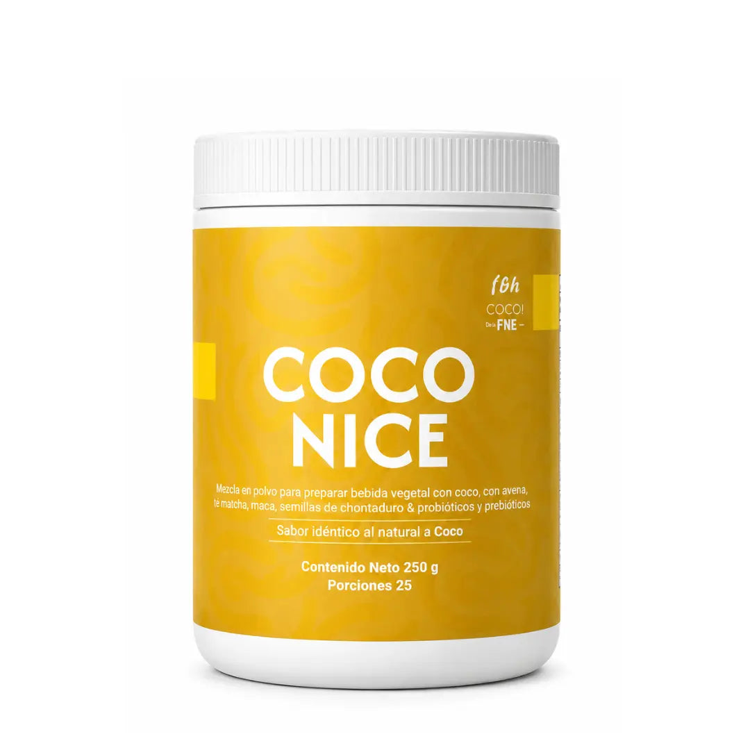 Coco Nice Jaquin de Francia x 250 g, alimento funcional con coco, omega 3, proteína de arroz, prebiótico y probiótico