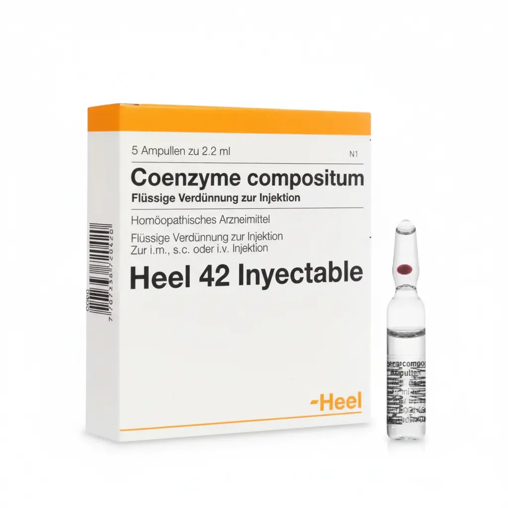 Imagen del producto Coenzyme Compositum Ampolla Heel, medicamento homeopático de prescripción médica disponible en Farmacia Alternativ Colombia.