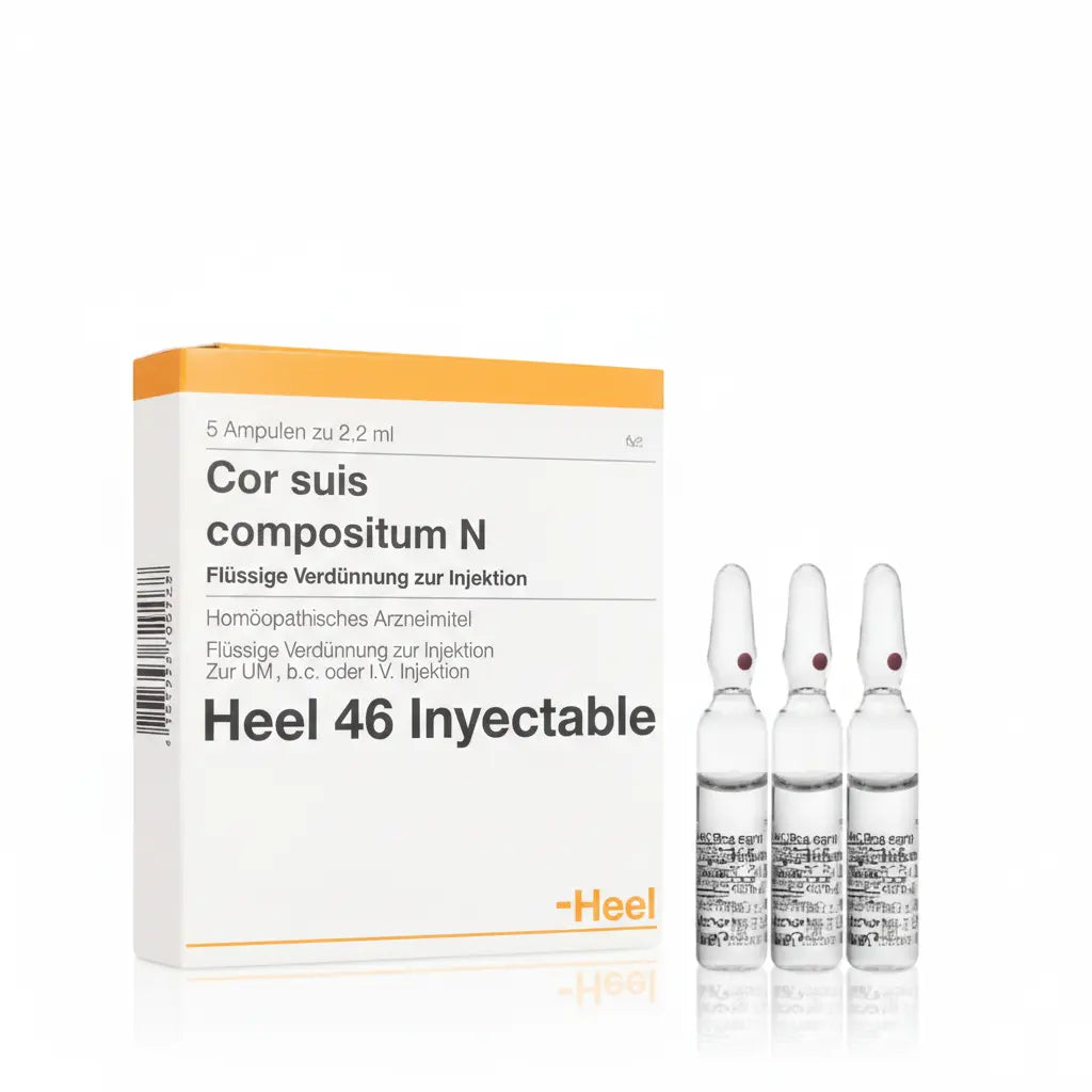 Cor Suis Compositum Ampolla caja x 5 ampollas 2.2 mL medicamento homeopático con fórmula médica distribuido por Alternativ en Colombia