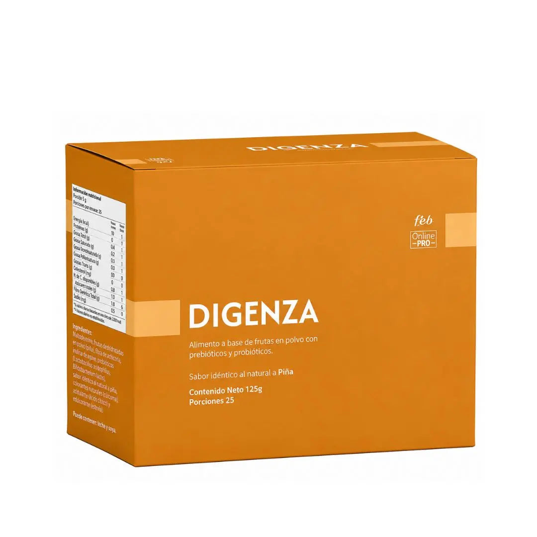 Digenza Jaquin de Francia caja por 25 sobres con enzimas digestivas, prebióticos y probióticos disponible en Alternativ Colombia.