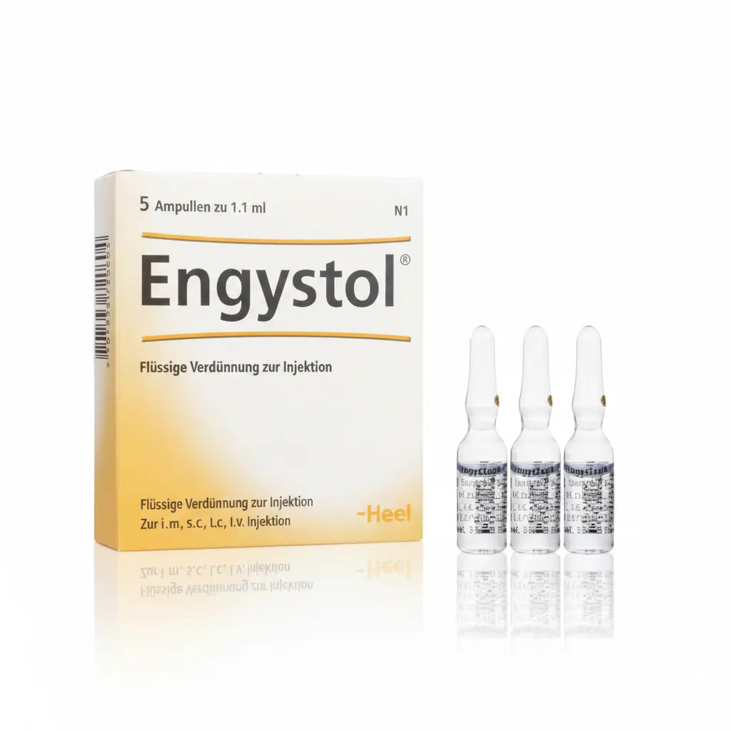 Engystol Ampolla caja x 5 ampollas 1.1 mL medicamento homeopático con fórmula médica distribuido por Alternativ en Colombia