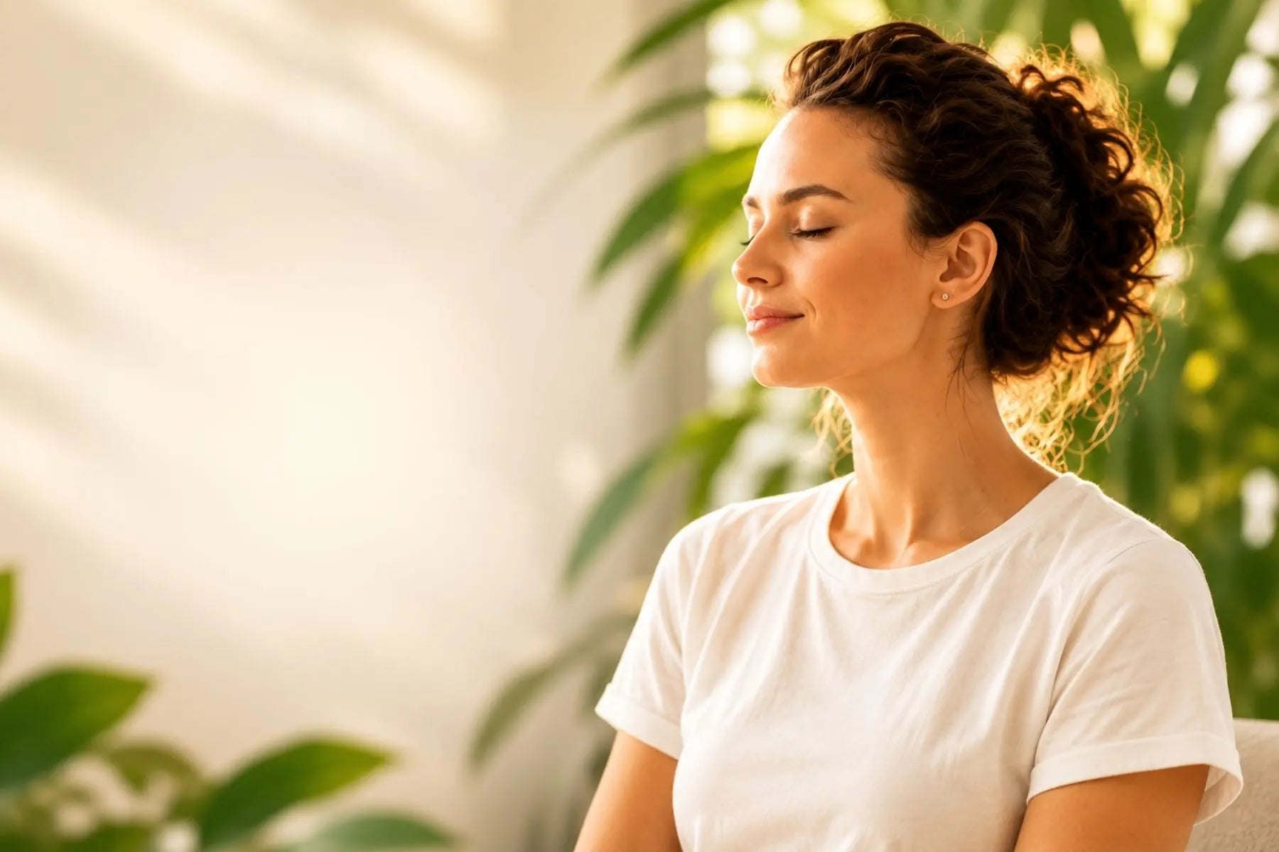 Mujer en un entorno natural promoviendo el bienestar consciente y la medicina integrativa, invitando a escuchar las señales del cuerpo y recuperar el equilibrio integral con soluciones naturales de Alternativ.