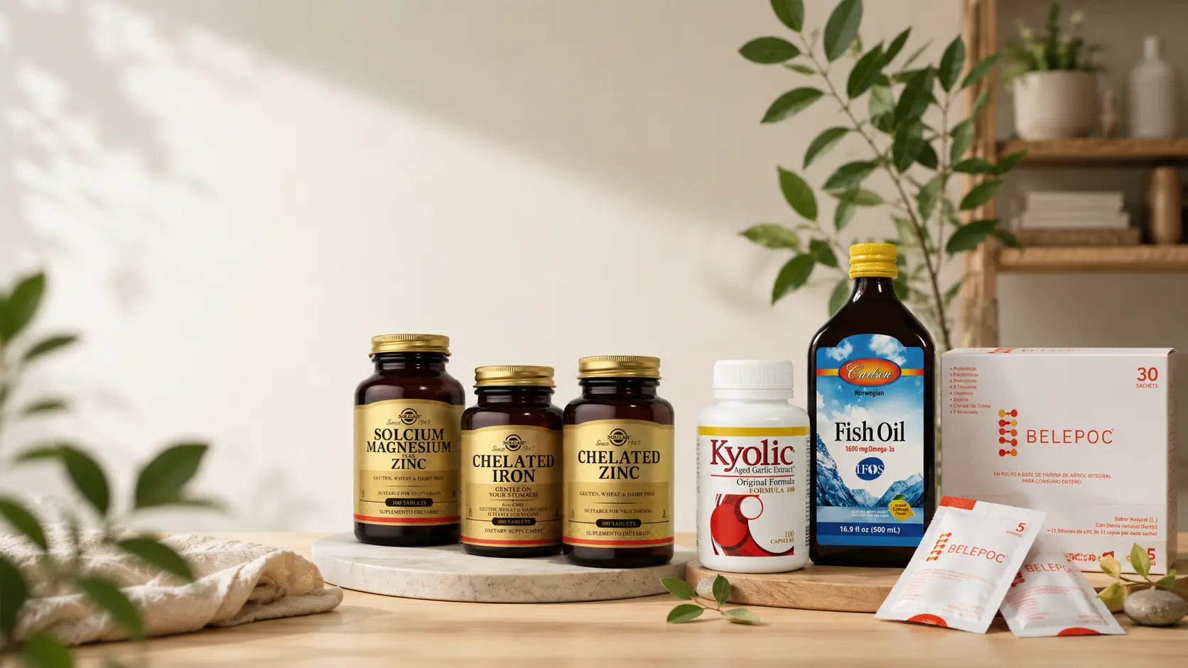 Suplementos premium de medicina funcional e integrativa disponibles en Alternativ Colombia, incluyendo Solgar, Carlson, Kyolic y Belepoc para el bienestar integral y la salud consciente.