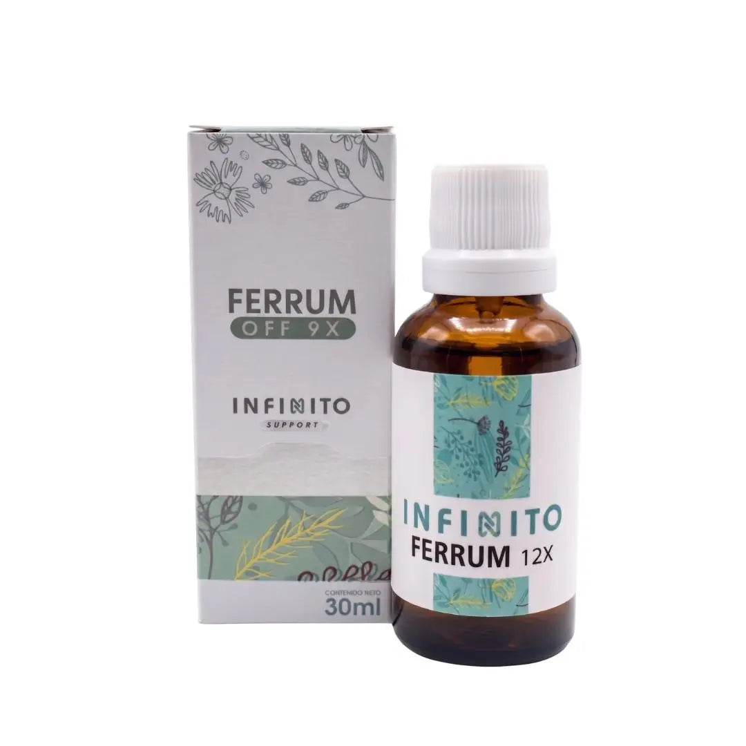 Ferrum 12X Gotas medicamento homeopático oficinal elaborado por Laboratorio Infinito H&V y distribuido por Alternativ S.A.S.