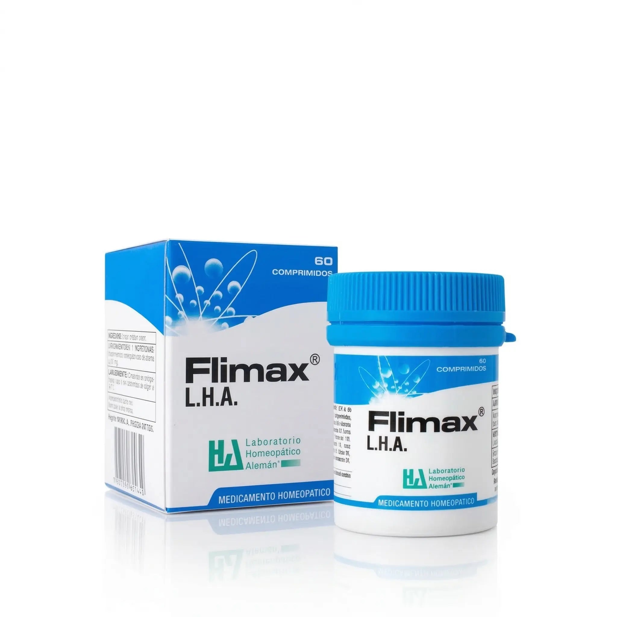 Flimax LHA comprimidos medicamento homeopático frasco x60 registro INVIMA Colombia