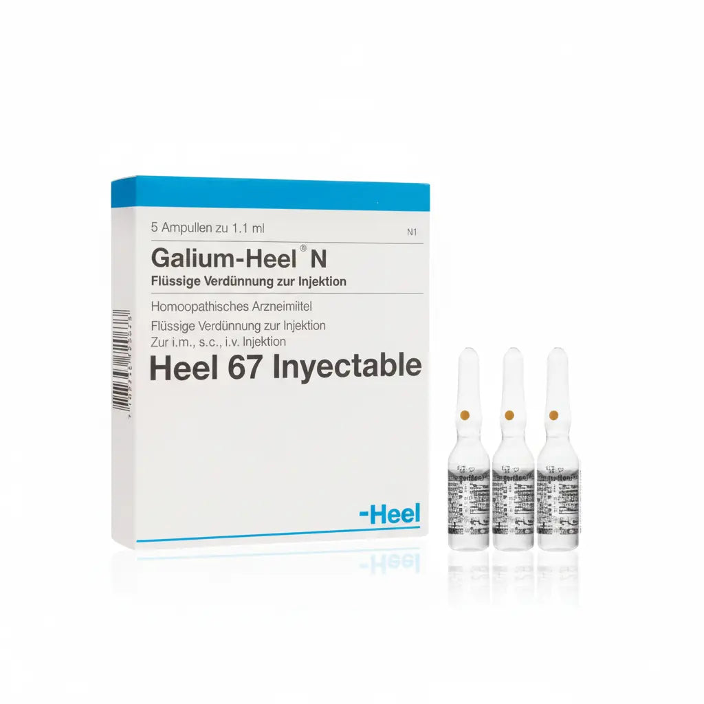 Imagen del producto Galium Heel Ampolla Heel, medicamento homeopático de prescripción médica elaborado por Heel y distribuido por Farmacia Alternativ Colombia.