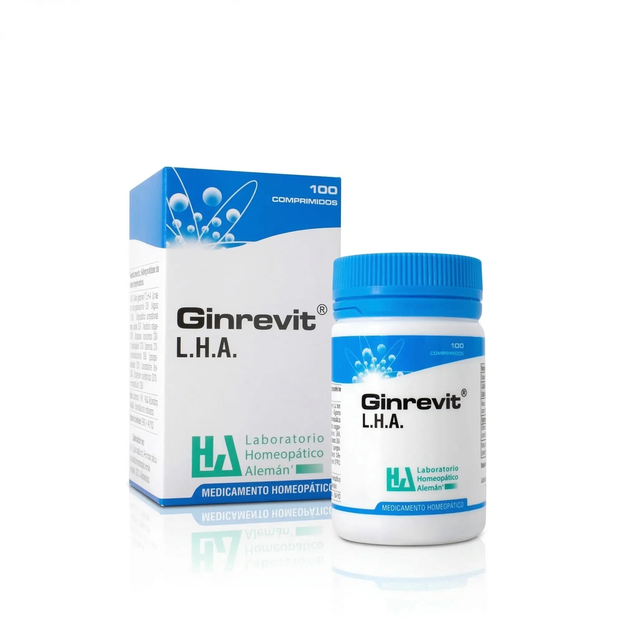 Ginrevit LHA comprimidos medicamento homeopático frasco x100 registro INVIMA Colombia