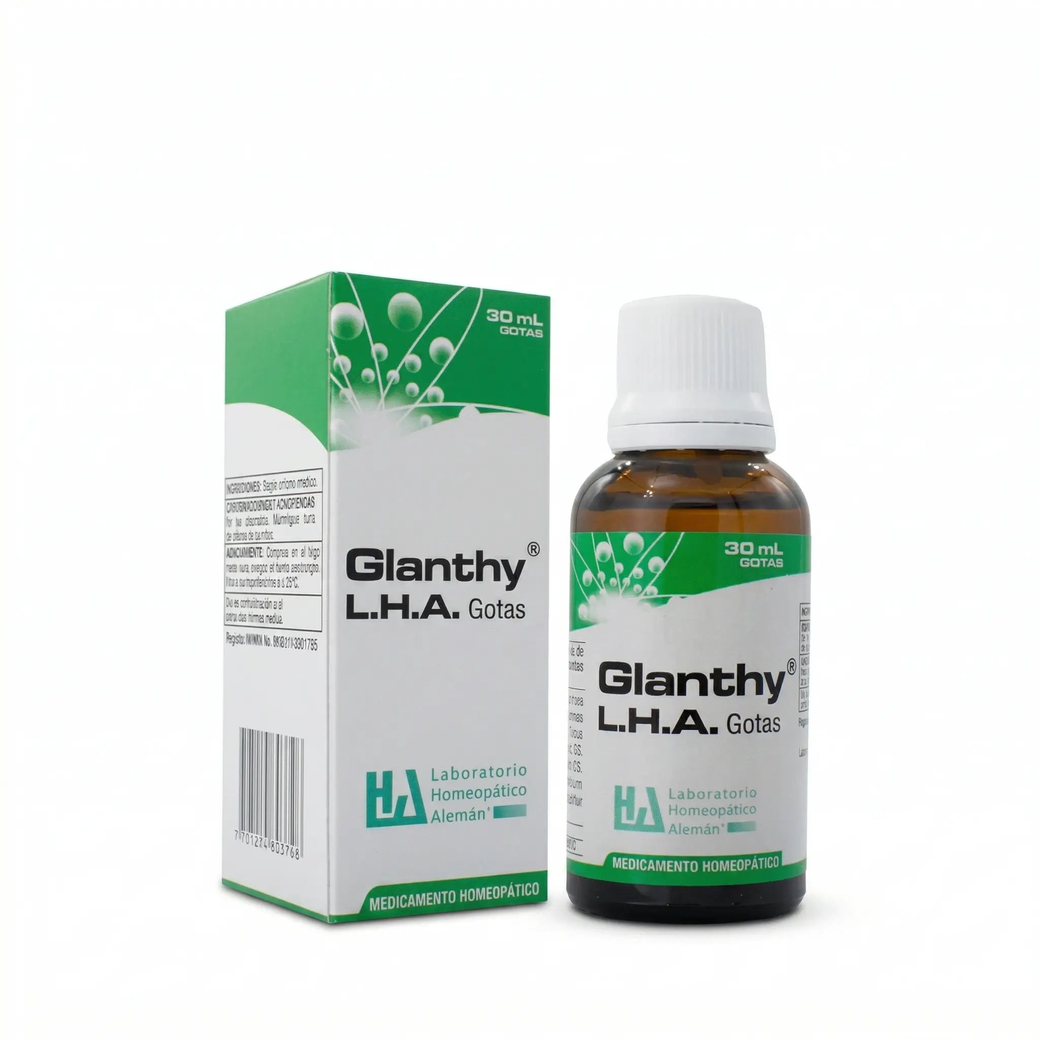 Glanthy gotas LHA 30 ml medicamento homeopático fórmula médica Colombia Alternativ