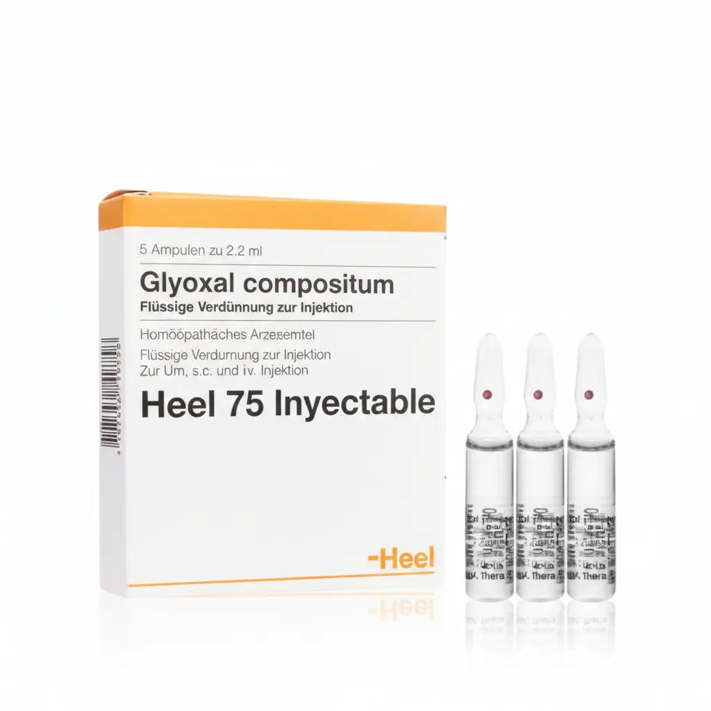 Glyoxal Compositum Ampolla caja x 5 ampollas 2.2 mL medicamento homeopático con fórmula médica distribuido por Alternativ en Colombia