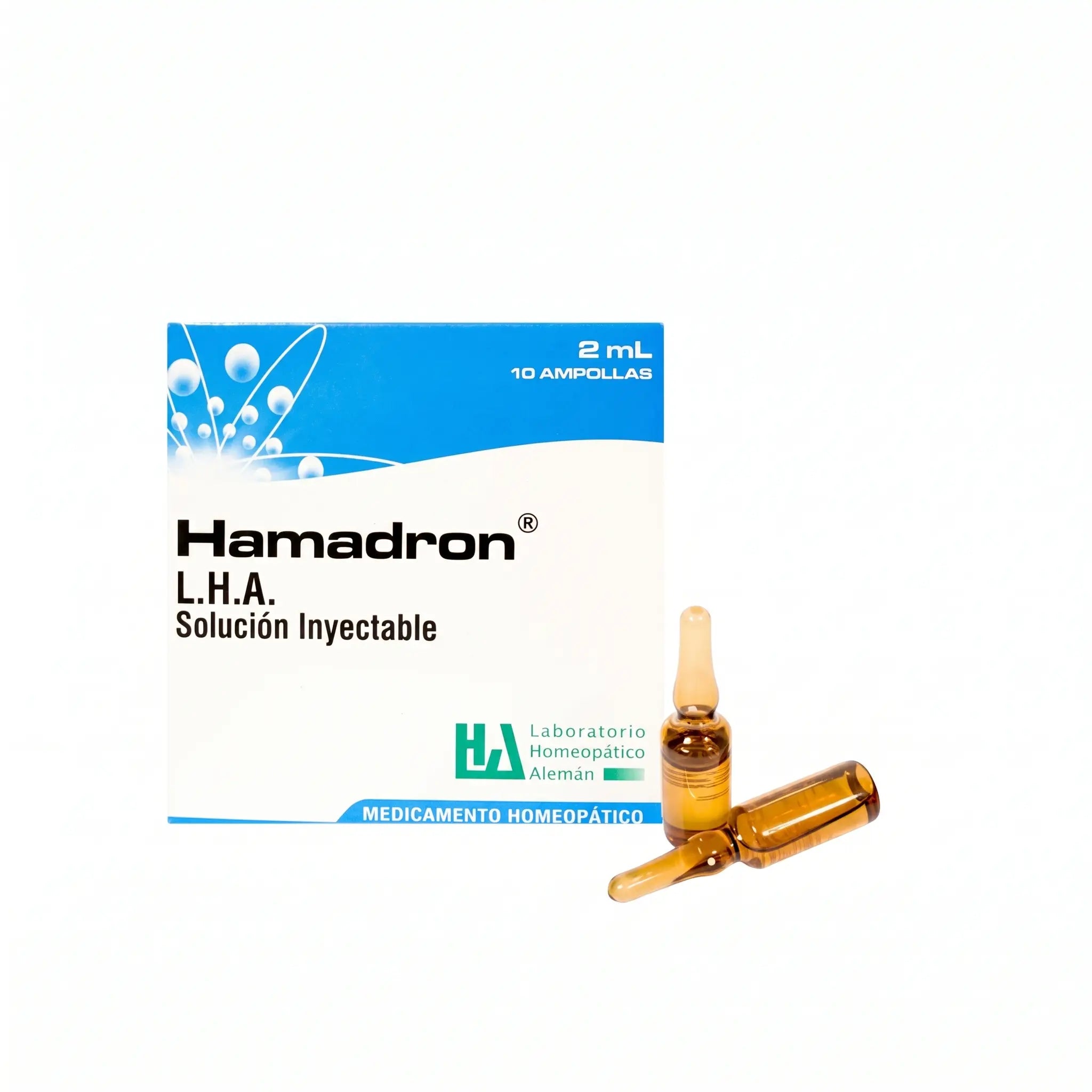 Hamadron ampollas LHA x10 2 ml medicamento homeopático inyectable fórmula médica Colombia Alternativ