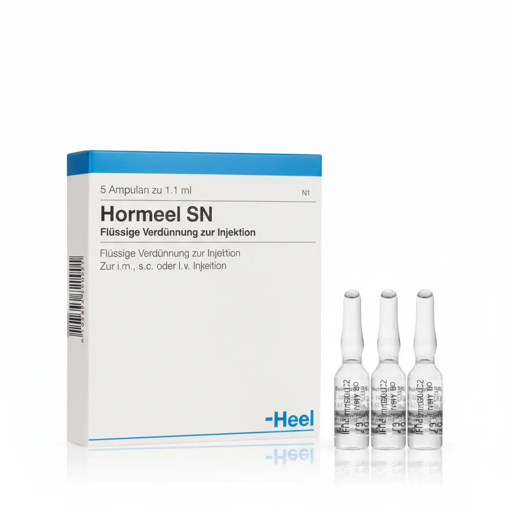 Hormeel Ampolla caja x 5 ampollas 1.1 mL medicamento homeopático con fórmula médica distribuido por Alternativ en Colombia