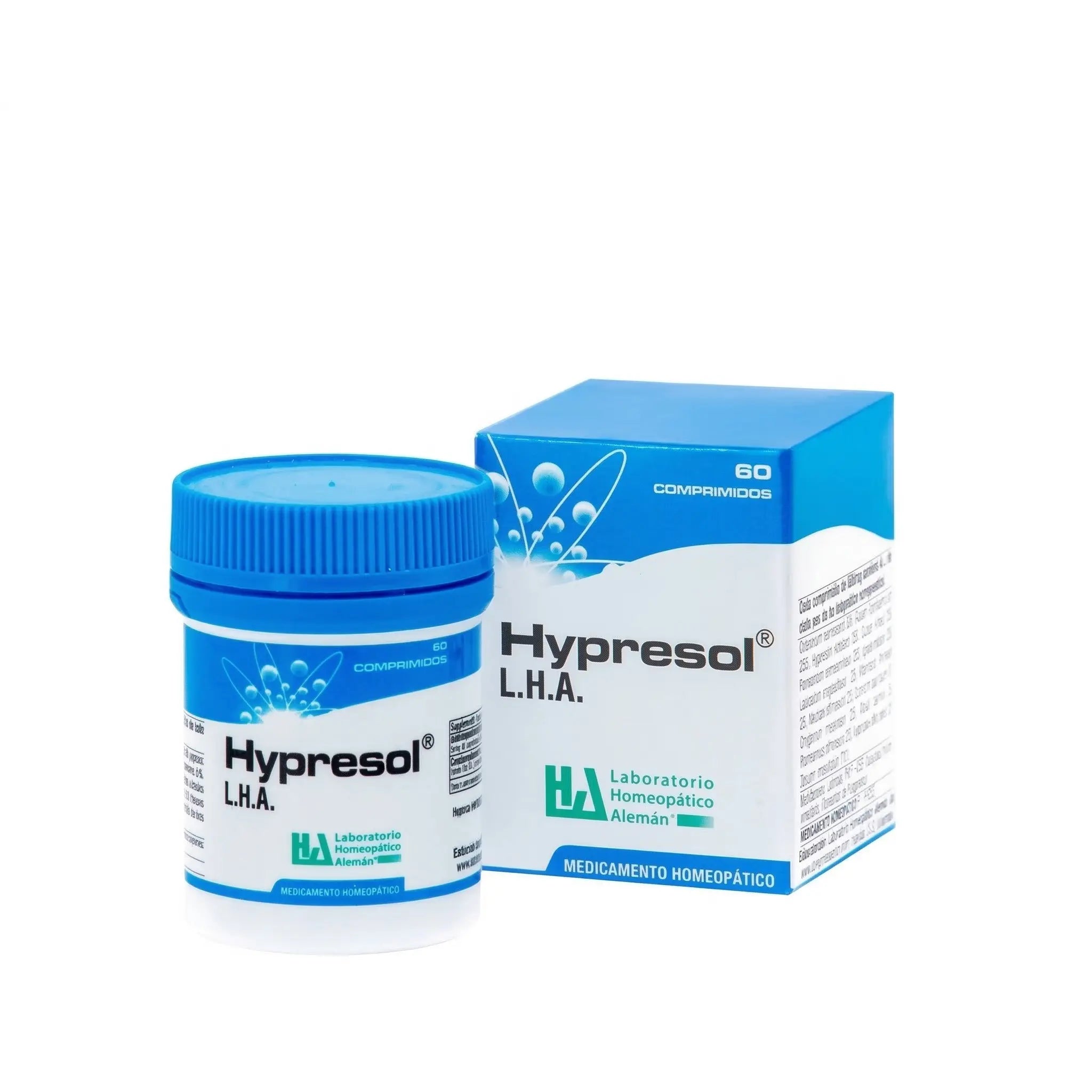 Hypresol LHA comprimidos medicamento homeopático frasco x60 registro INVIMA Colombia