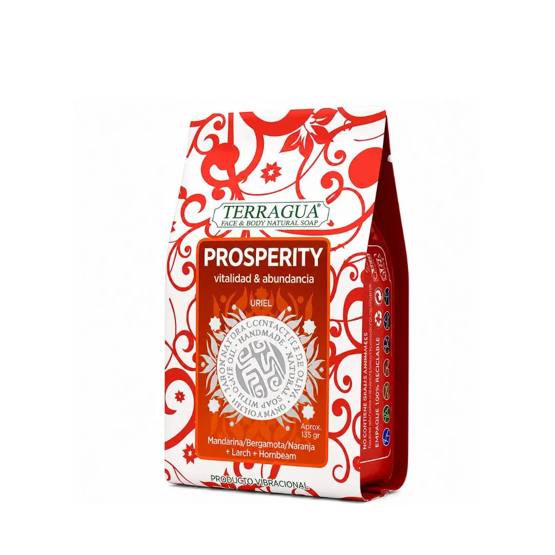 Jabón natural Prosperity Terragua con aroma cítrico para energía y bienestar