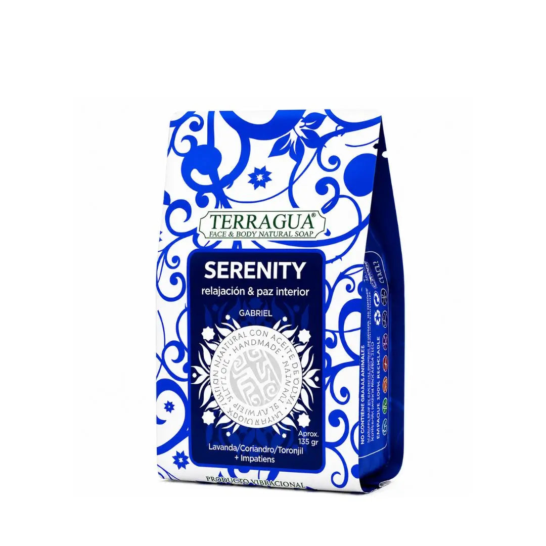 Jabón natural Serenity Terragua con aroma relajante para bienestar y descanso