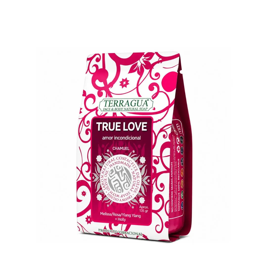 Jabón natural True Love Terragua con aroma floral para bienestar y amor propio