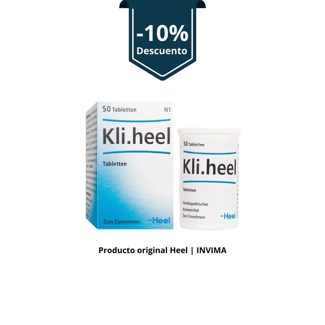 Kli-Heel 50 tabletas Heel, medicamento homeopático de prescripción médica usado como coadyuvante durante el climaterio y la menopausia.