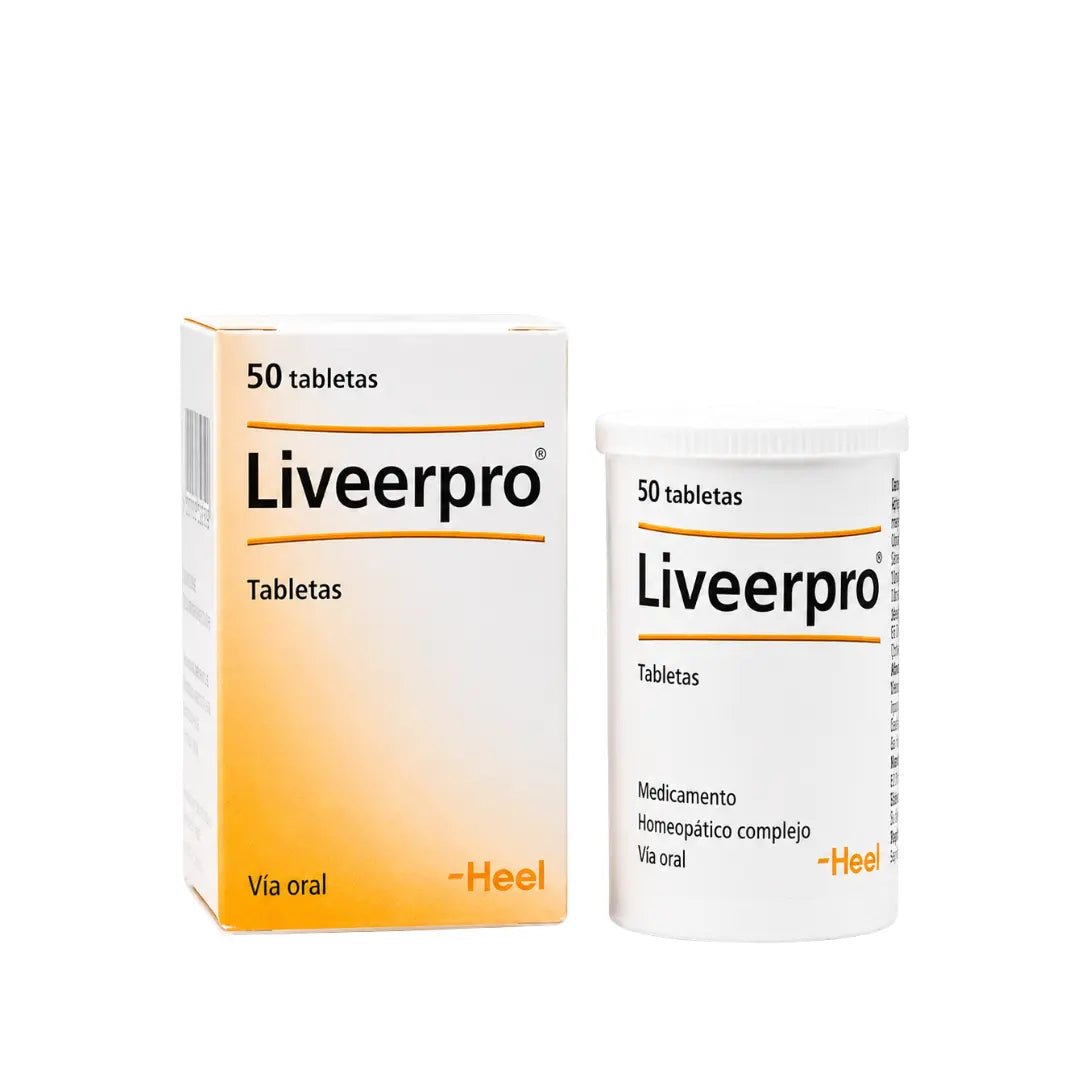 Liveerpro Tabletas 50 medicamento homeopático elaborado por Heel Alemania y distribuido por Alternativ S.A.S.