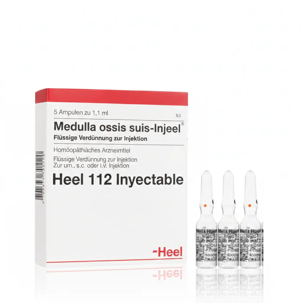 Medulla Ossis Suis Injeel Ampolla caja x 5 ampollas 1.1 mL medicamento homeopático con fórmula médica distribuido por Alternativ en Colombia