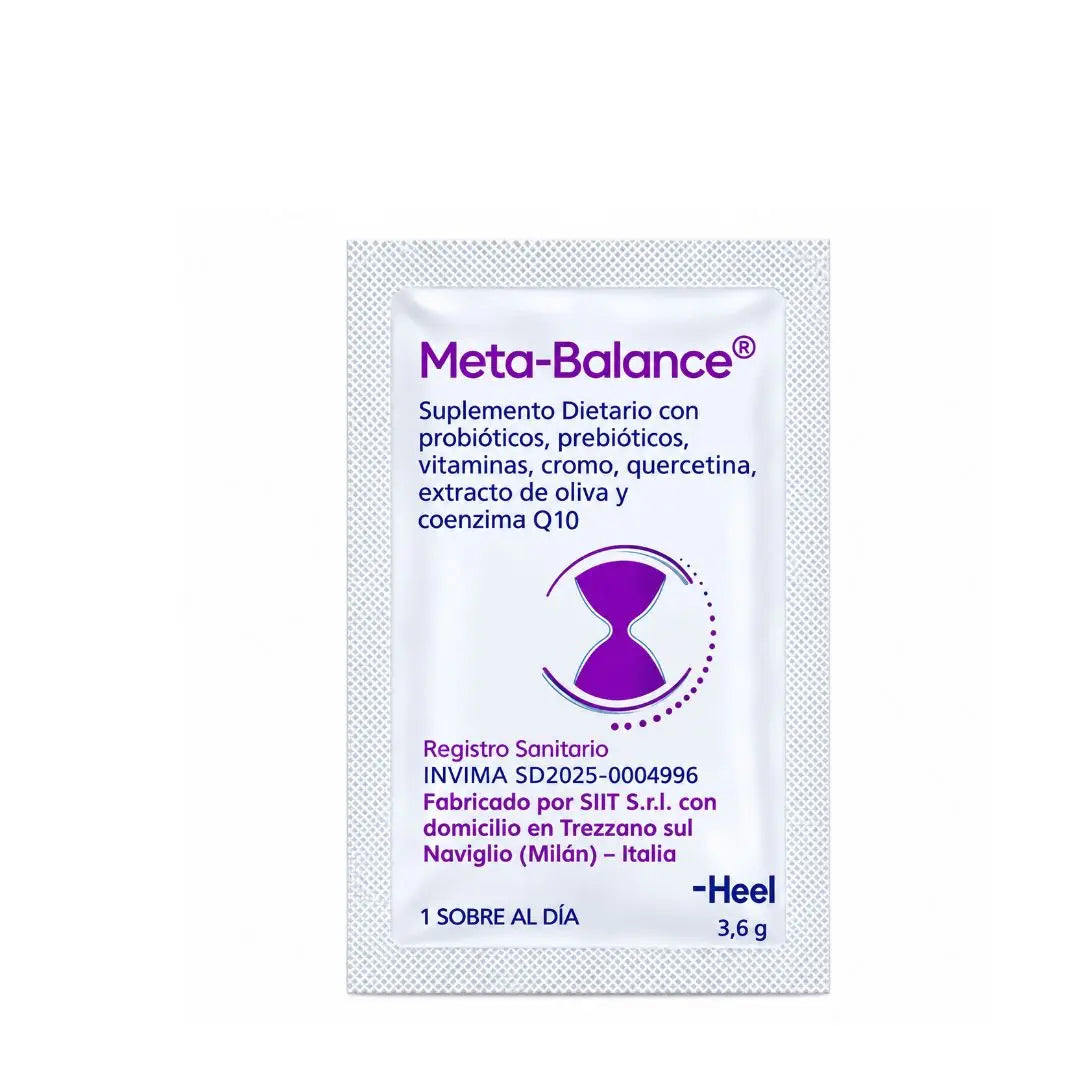 Sobre de Meta-Balance de Heel de 3,6 g con registro INVIMA