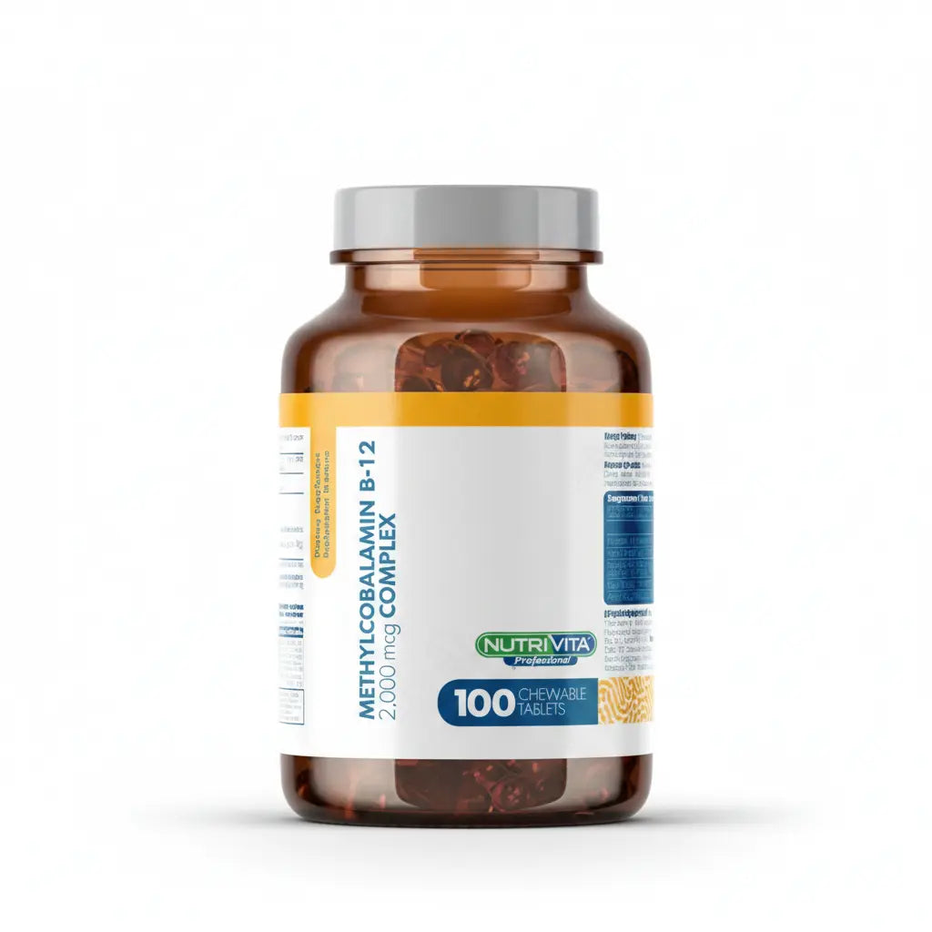 Methylcobalamin B12 2000 mcg Nutrivita 100 tabletas, suplemento dietario distribuido por Alternativ en Colombia