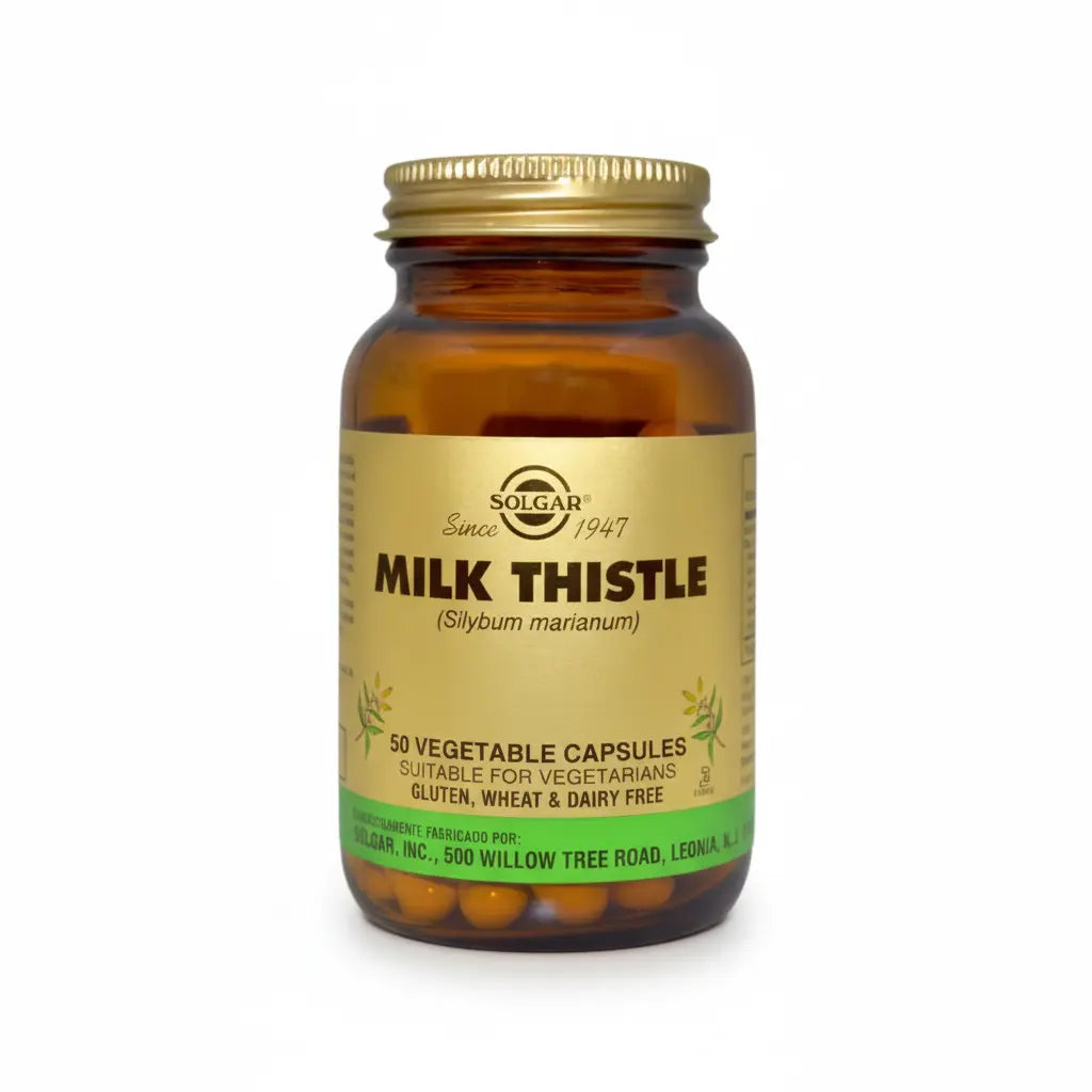 Milk Thistle Cardo Mariano Solgar – Fitoterapéutico natural con extracto estandarizado de Silybum marianum. Disponible en Alternativ, farmacia integrativa en Colombia.