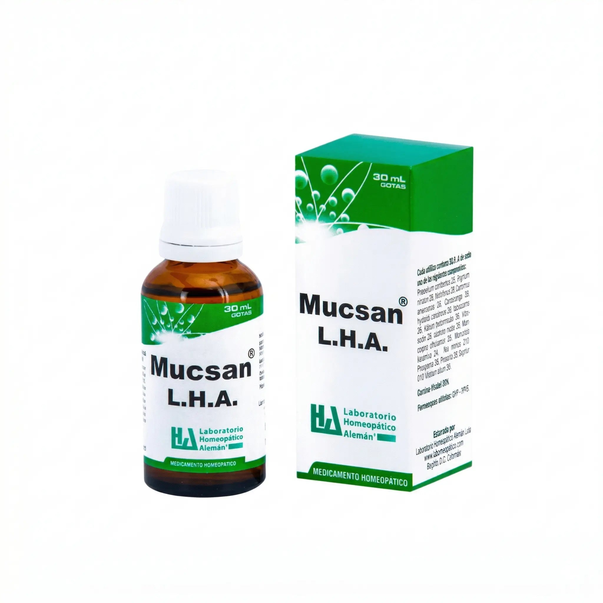 Mucsan gotas LHA 30 ml medicamento homeopático fórmula médica Colombia Alternativ