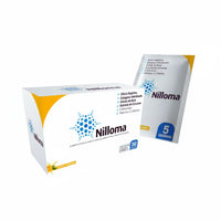 Envase del suplemento dietario Nilloma de Alternativ, con silicio orgánico, colágeno y cúrcuma. Producto en polvo sabor naranja para el cuidado de articulaciones, piel, cabello y uñas.