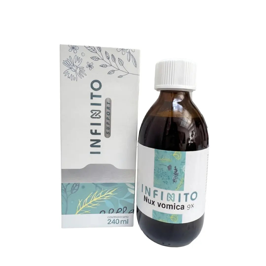 Nux Vomica 9X Jarabe medicamento homeopático oficinal elaborado por Laboratorio Infinito H&V y distribuido por Alternativ S.A.S.