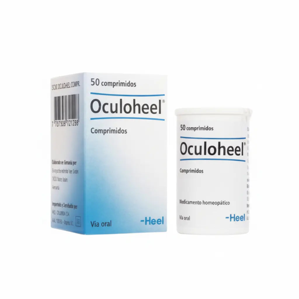 Imagen del producto Oculo Heel Tabletas Heel, medicamento homeopático de prescripción médica elaborado por Heel y distribuido por Farmacia Alternativ Colombia.