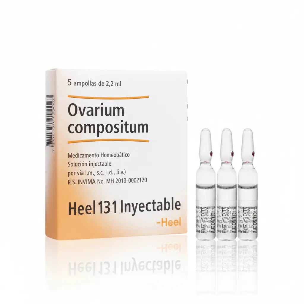 Ovarium Compositum Ampolla caja x 5 ampollas 2.2 mL medicamento homeopático con fórmula médica distribuido por Alternativ en Colombia