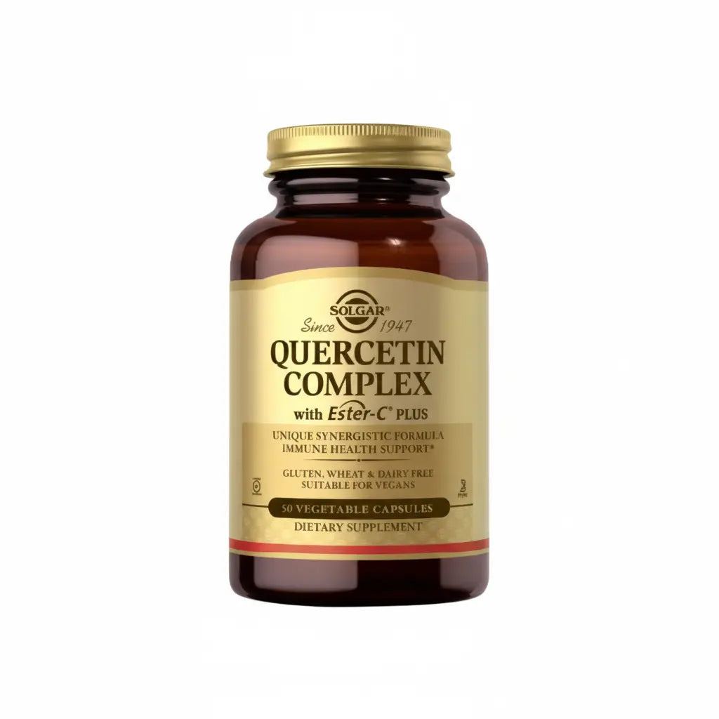 Quercetin Complex Ester-C Plus Solgar – Suplemento dietario con quercetina y vitamina C natural. Distribuido por Alternativ SAS, farmacia integrativa en Colombia.