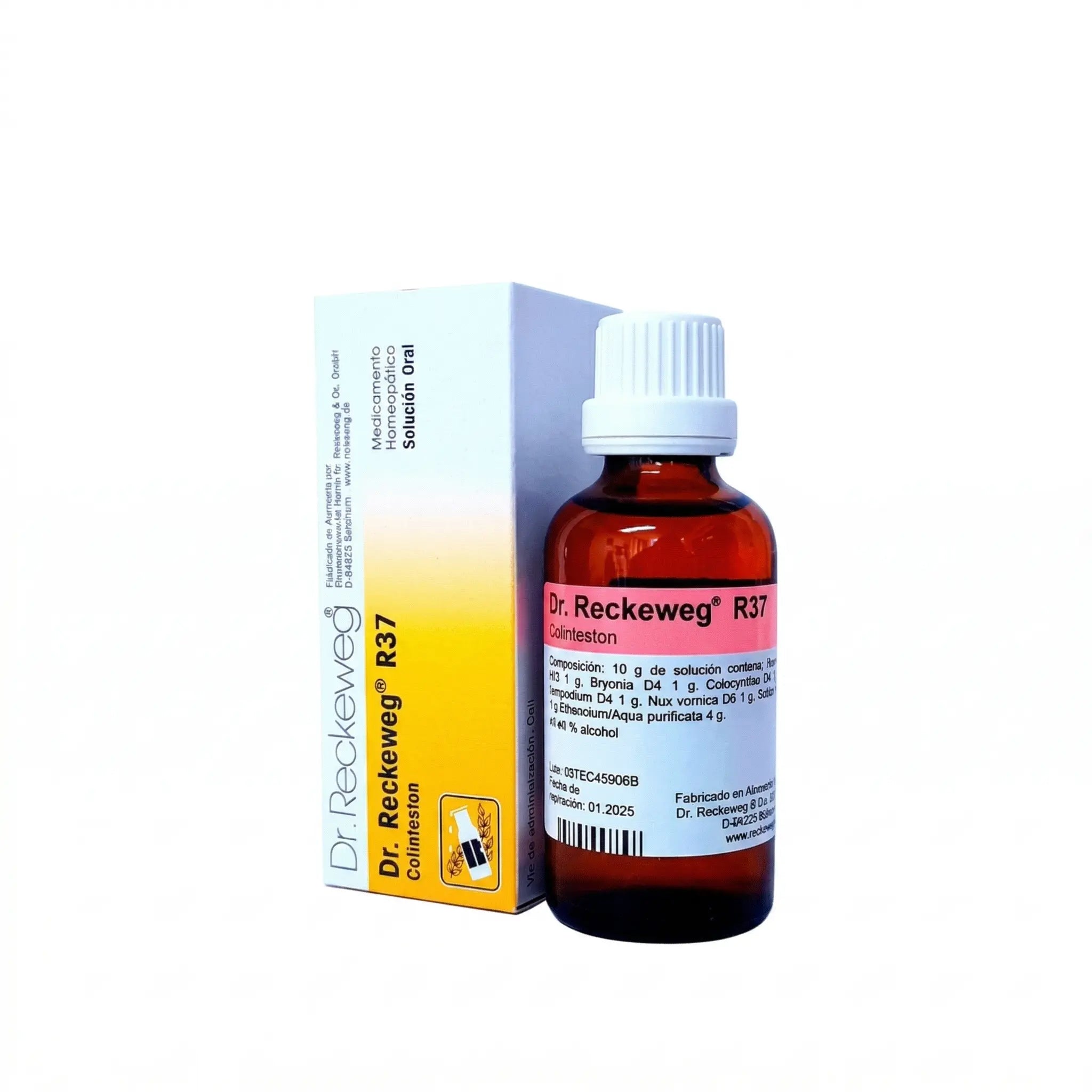 R37 Colinteston gotas 50 ml medicamento homeopático alemán Reckeweg. Alta calidad farmacéutica. Venta bajo fórmula médica en Alternativ.