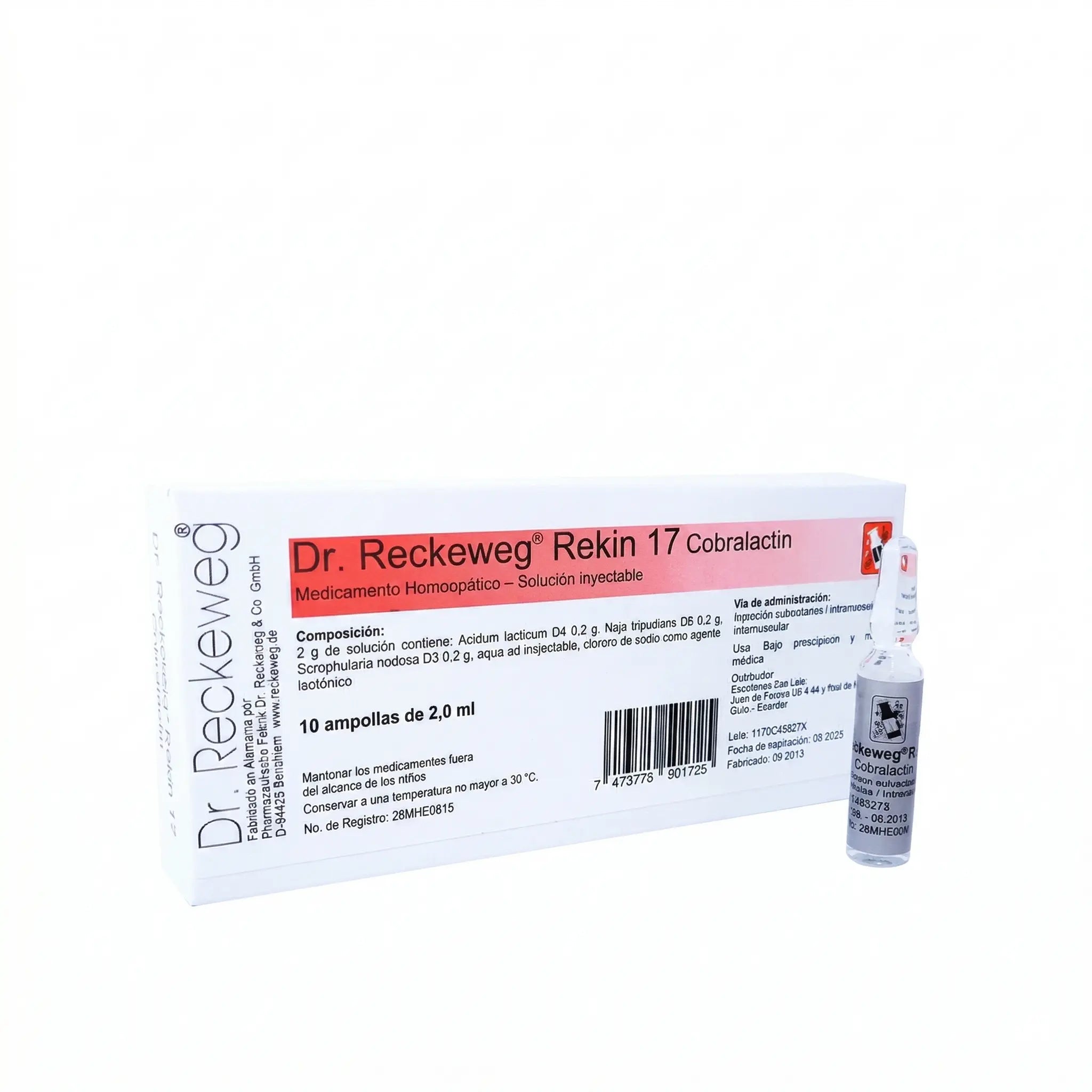 Rekin 17 Cobralactin Reckeweg ampollas x10 medicamento homeopático inyectable alemán Colombia