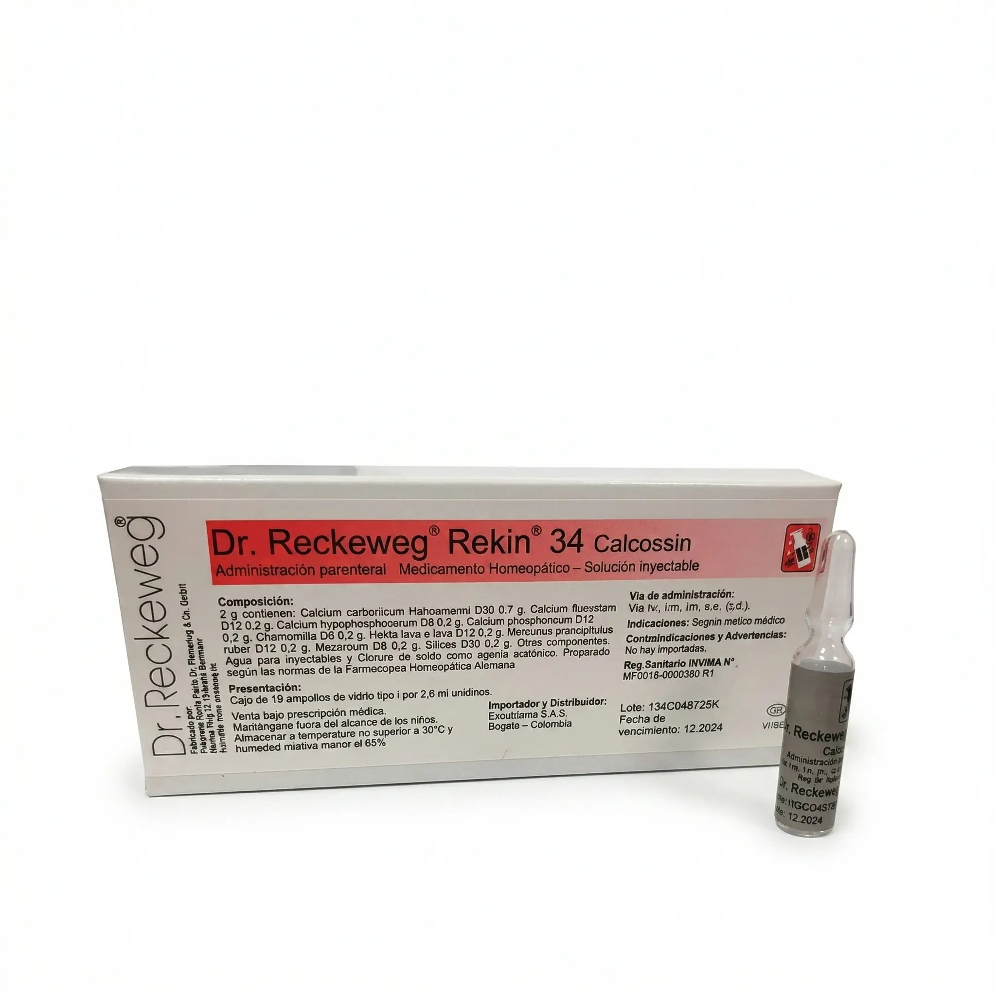 Rekin 34 Calcossin Reckeweg ampollas x10 medicamento homeopático inyectable alemán Colombia