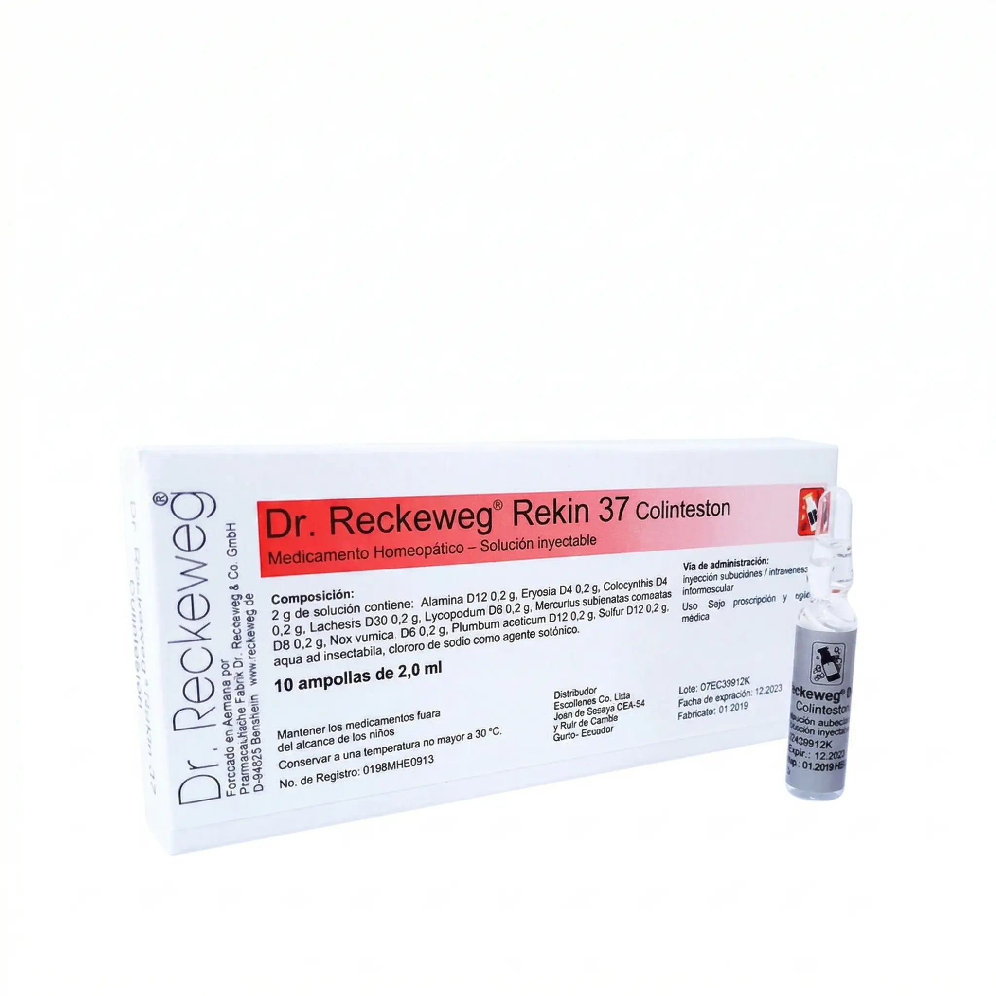 Rekin 37 Colinteston ampollas x10 medicamento homeopático inyectable alemán Reckeweg Colombia Alternativ