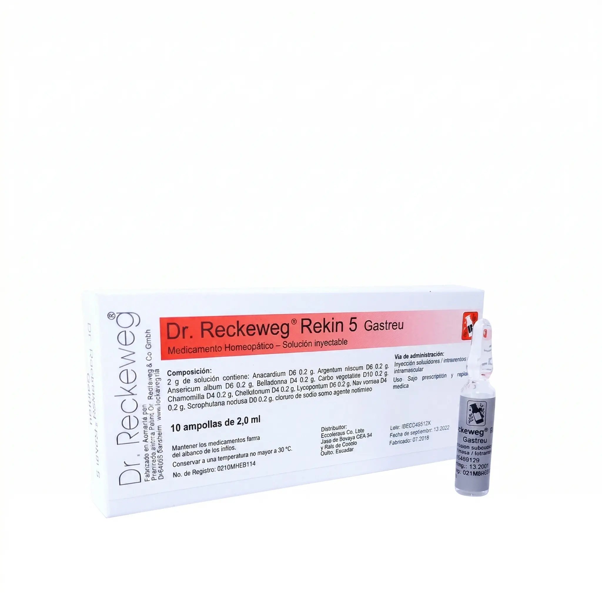 Rekin 5 Gastreu ampollas x10 medicamento homeopático inyectable alemán Reckeweg Colombia Alternativ