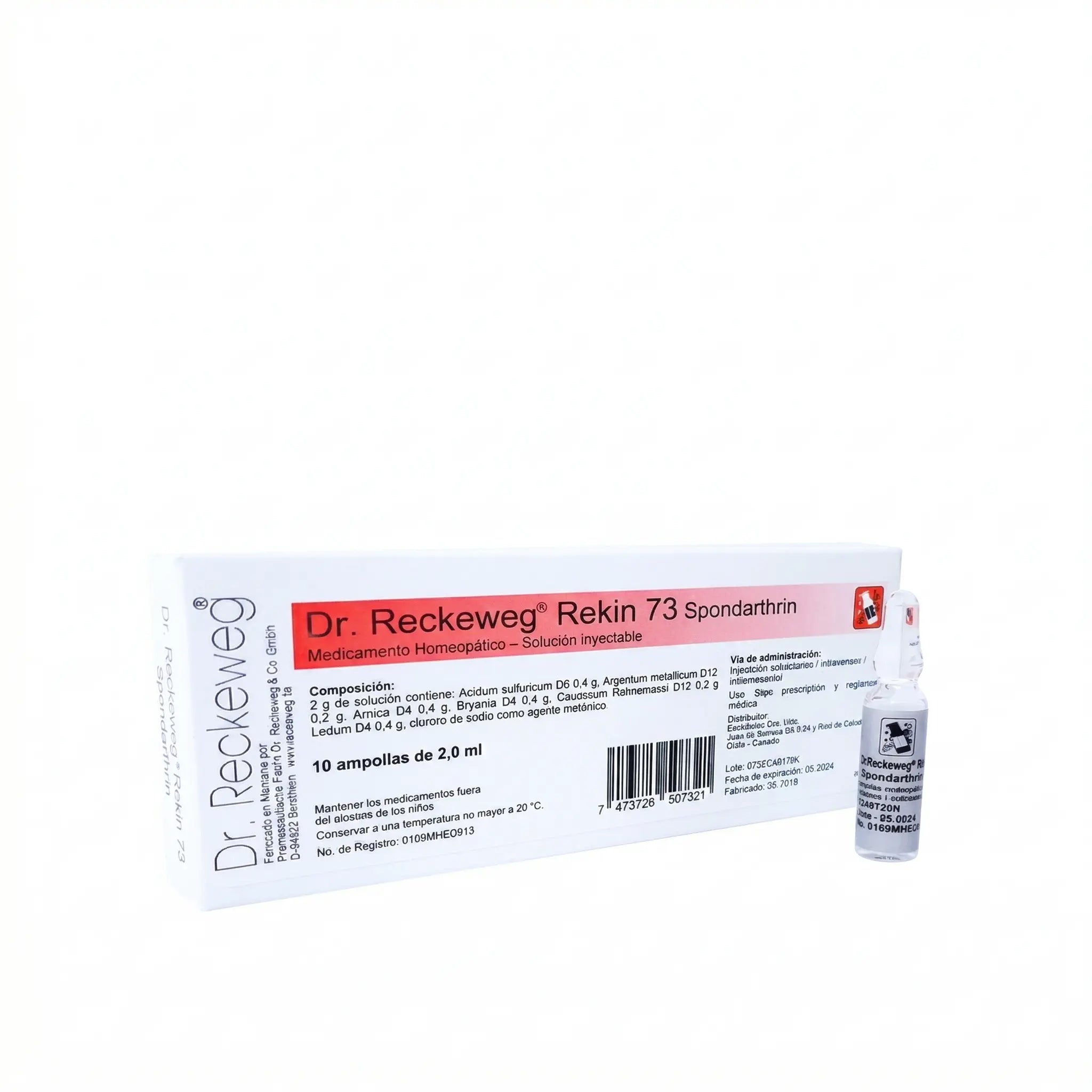 Rekin 73 Spondarthrin ampollas x10 medicamento homeopático inyectable alemán Reckeweg Colombia Alternativ